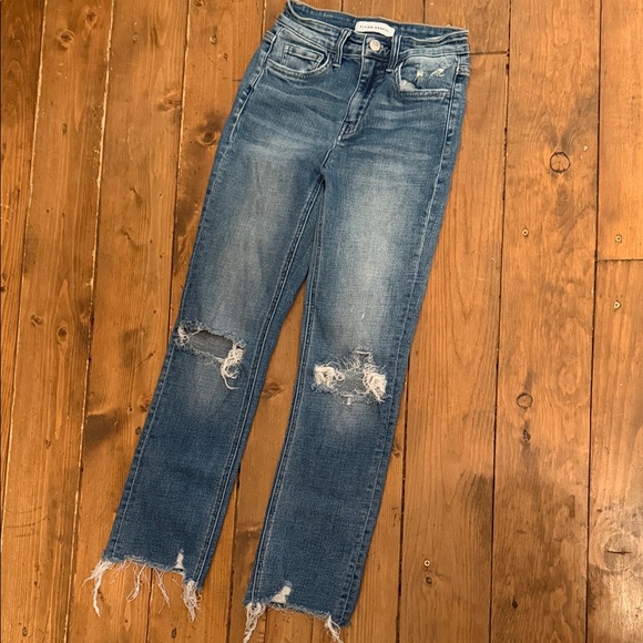 Flying Monkey Denim - Flying Monkey Blue Ripped Straight Leg Jeans